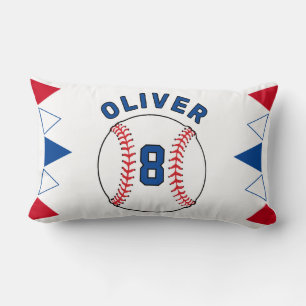 Baseball Ball Bunting Flags Kids Birthday Lumbar Cushion