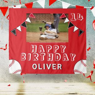 Baseball Ball Bunting Flags Photo Birthday Party Tapestry