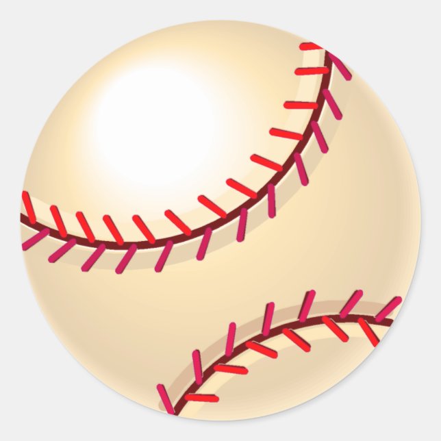 Baseball Ball Classic Round Sticker (Front)