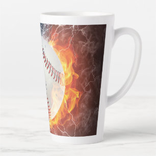 Baseball ball latte mug
