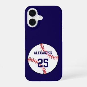 Baseball Ball Name & Number iPhone 16 Case