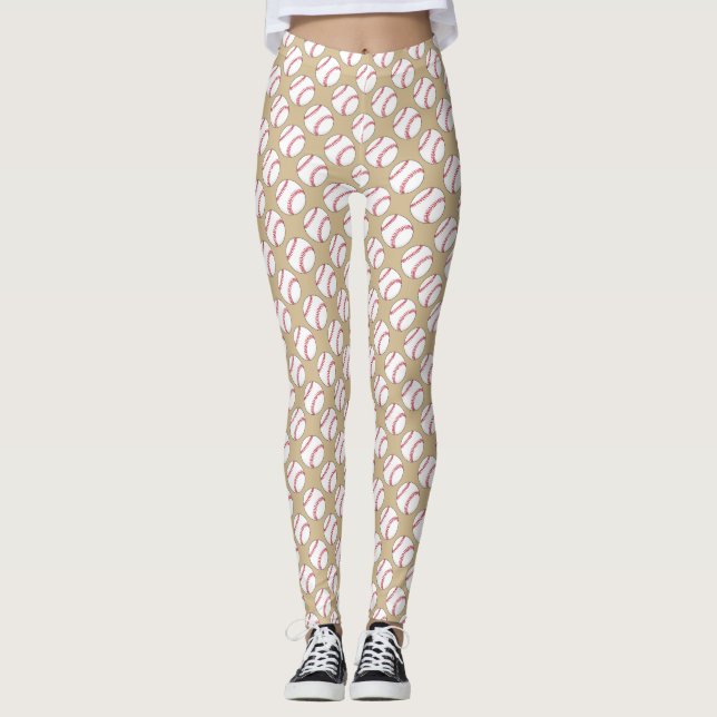 Baseball Ball Pattern Leggings (Front)