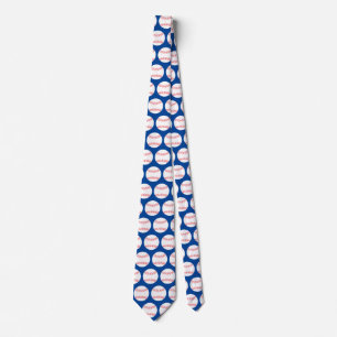 Baseball Ball Pattern Pitcher Batter Catcher Tie