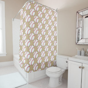 Baseball Ball Pattern Shower Curtain