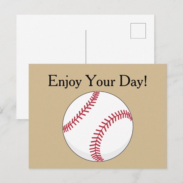 Baseball Ball Personalise Holiday Postcard (Front/Back)