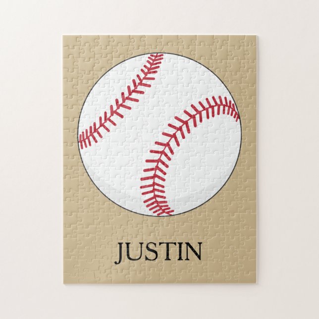 Baseball Ball Personalise Jigsaw Puzzle (Vertical)