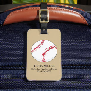 Baseball Ball Personalise Luggage Tag