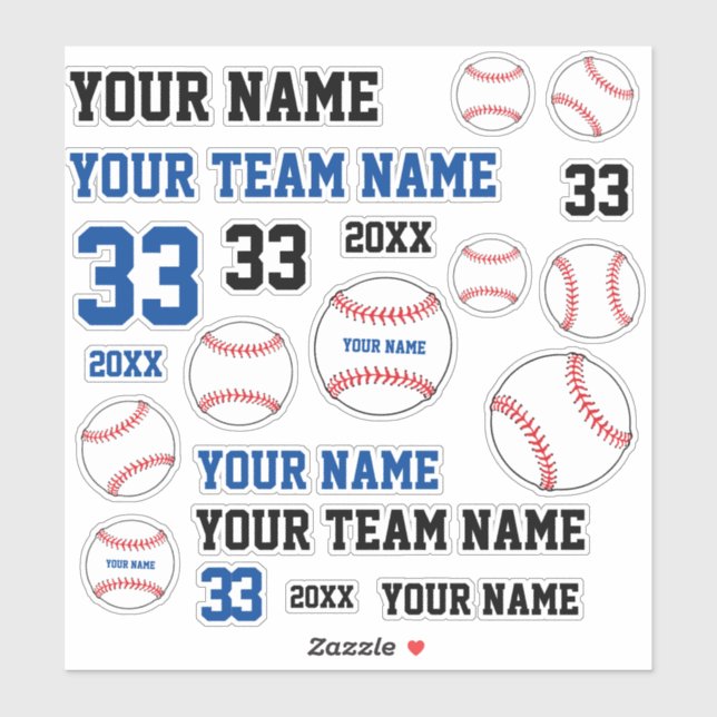 Baseball Ball Player Team Name Number Year (Sheet)