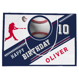 Baseball Ball Player Themed Birthday Party Large Gift Bag