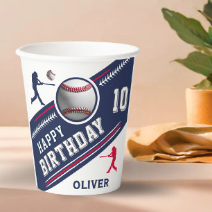 Baseball Ball Player Themed Birthday Party Paper Cups