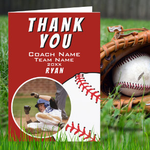 Baseball Ball Red Thank you Coach Photo