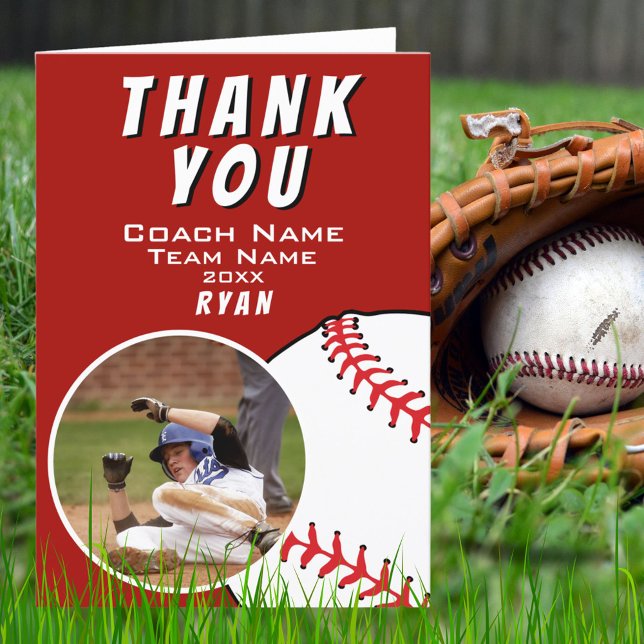 Baseball Ball Red Thank you Coach Photo (Creator Uploaded)