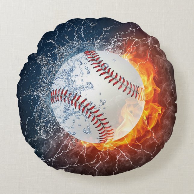 Baseball ball round cushion (Front)