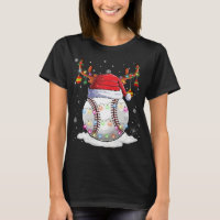 Baseball Ball Santa Hat Reindeer Christmas Lights
