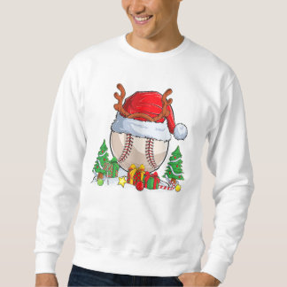Baseball Ball Santa Hat Sweatshirt