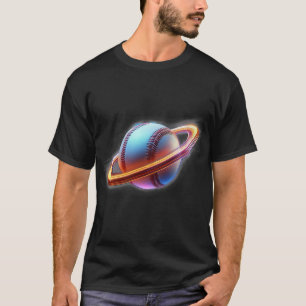 Baseball Ball Saturn Planet, Awesome Sport Design T-Shirt