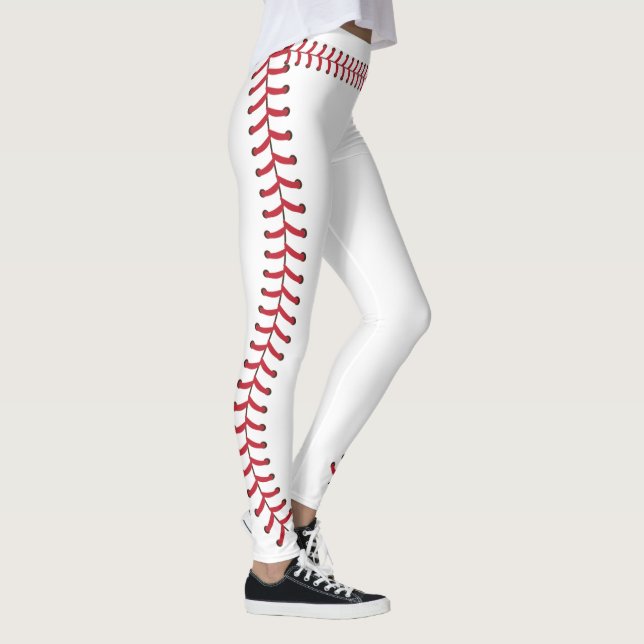 Baseball ball Seam Stitches Pattern Leggings (Right)