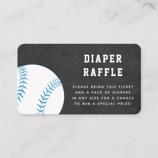 Baseball Ball Sport Diaper Raffle Baby Shower Enclosure Card (Front)