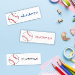 Baseball Ball Sports Name<br><div class="desc">Modern Sports Baseball Kids' Labels with Name. Cute sports kids labels with a name - a great way to personalise children`s notebooks, toys, shoes, backpacks, clothes and everything else that leave the house. This simple and cute design features a baseball and a custom name. Great for toddlers, pre-school, school children...</div>