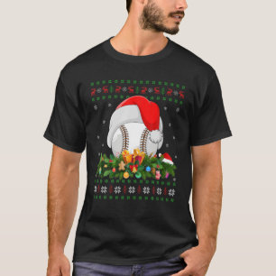 Baseball Ball Sports Santa Hat Ugly Baseball Chris T-Shirt