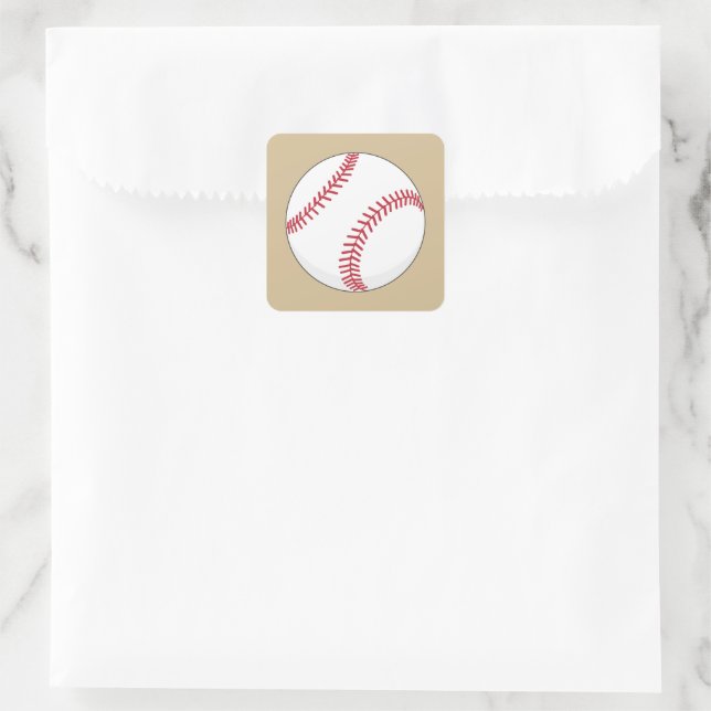 Baseball Ball Square Sticker (Bag)