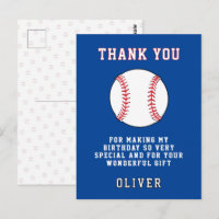 Baseball Ball Themed Kids Birthday Party Thank you