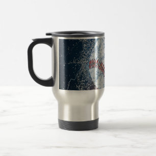 Baseball ball travel mug