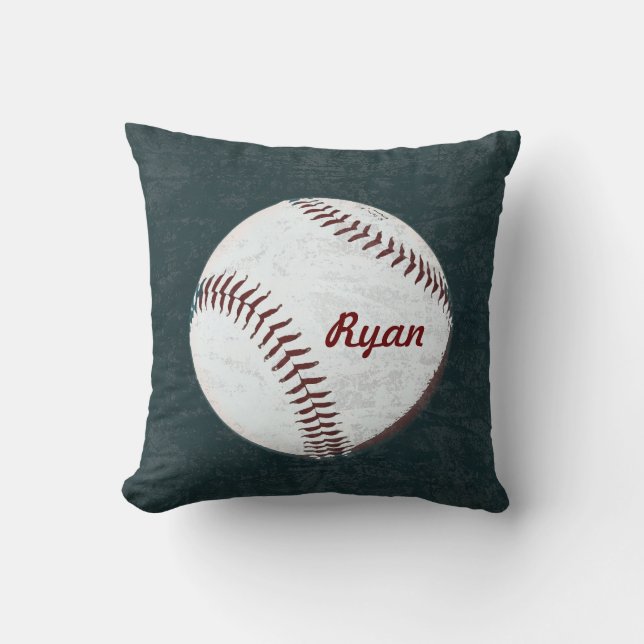 Baseball ball - vintage styled cushion (Front)