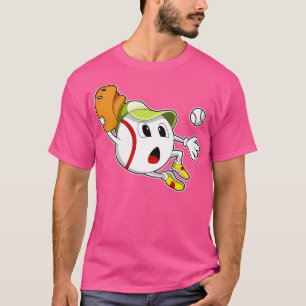Baseball ball with Baseball glove Cap T-Shirt