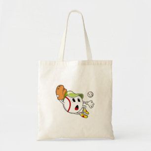 Baseball ball with Baseball glove & Cap Tote Bag