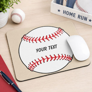 Baseball Ball with Custom Text Mouse Pad