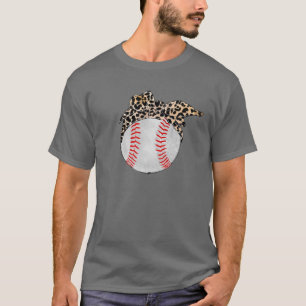 Baseball Ball With Leopard Bandanna Baseball Mum M T-Shirt