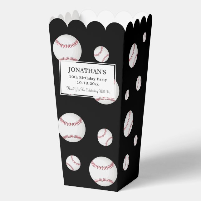 Baseball Balls Sport Theme Birthday Party Favour Box (Front)