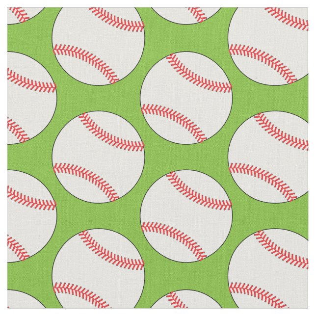 Baseball Balls Sports Fabric (Close Up)