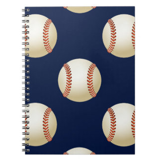 Baseball Balls Sports Pattern Spiral Notebook