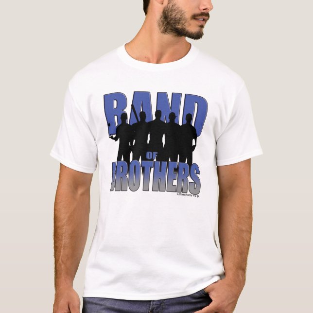 Baseball Band of Brothers (Blue/Silver) T-Shirt (Front)