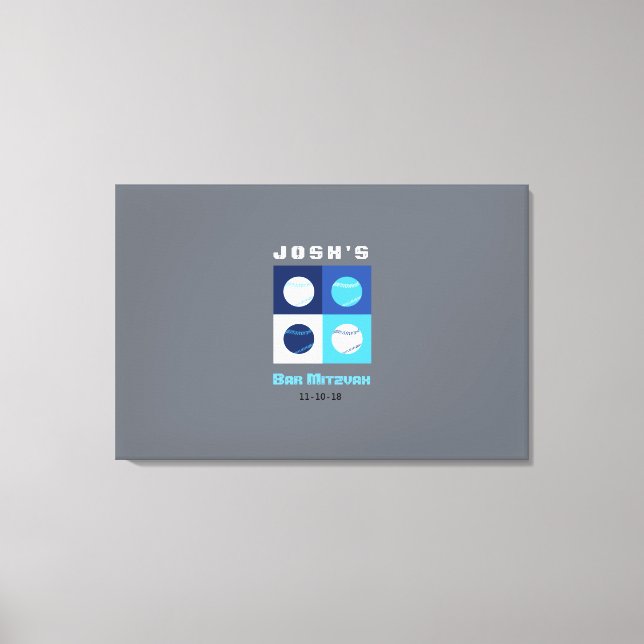 BASEBALL Bar Bat Mitzvah Sign In Board (Front)