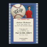 Baseball Bar Mitzvah Save the Date<br><div class="desc">Vintage baseball season pass design,  save the date with photo.  Personalise text as preferred.</div>
