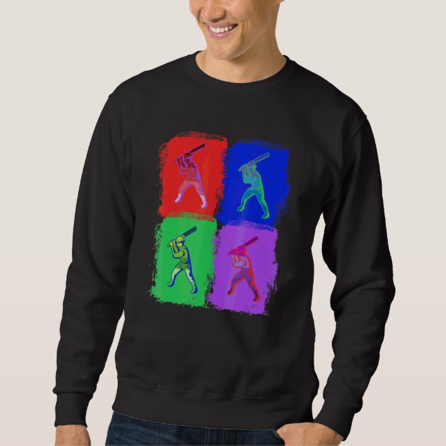 Baseball Baseball Game Pop Art Sweatshirt (Front)
