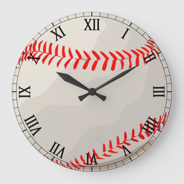 Baseball - Baseball Player Large Clock (Front)
