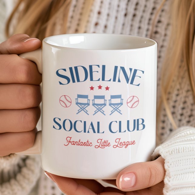 Baseball Baseline Social Club with league name Coffee Mug (Creator Uploaded)