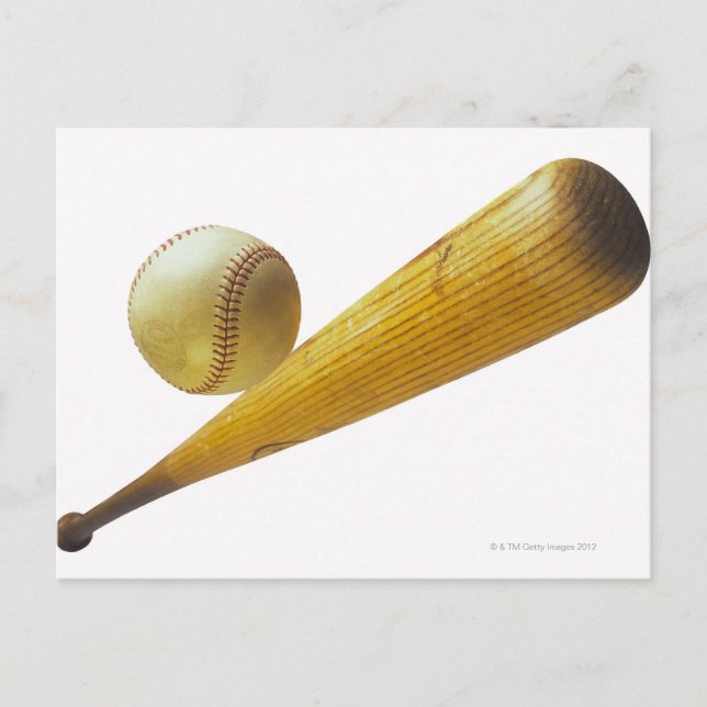 Baseball bat and ball postcard (Front)