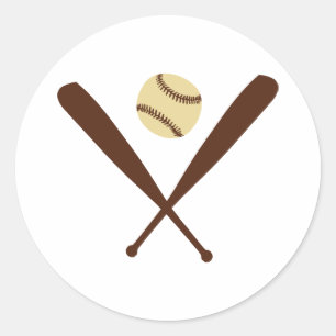 Baseball Bat Classic Round Sticker