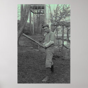 Baseball Bat Photography Vintage Father's Day Poster