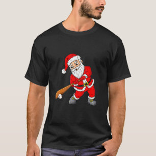 Baseball Bat Pjs For Men Xmas Pyjamas Adults Sant T-Shirt