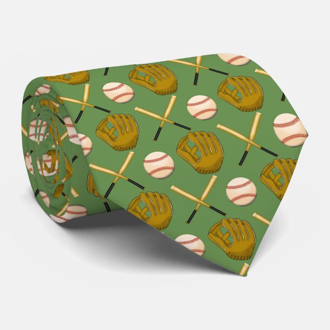 Baseball & Bat Tie (Rolled)