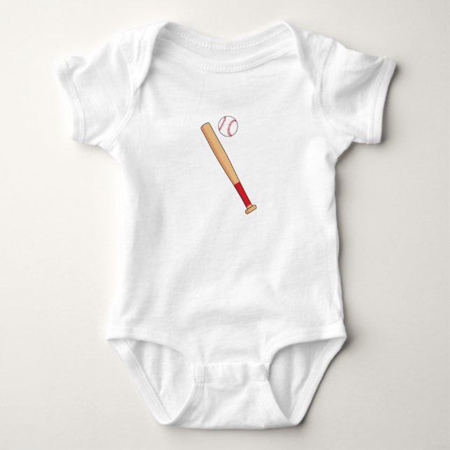 Baseball Bat with Ball Baby Bodysuit (Front)