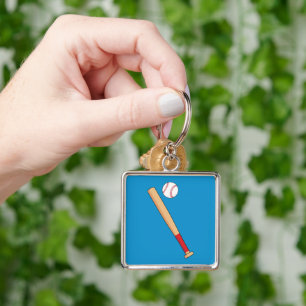 Baseball Bat with Ball Key Ring