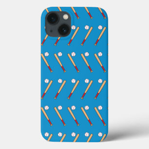 Baseball Bat with Ball Pattern iPhone 13 Case