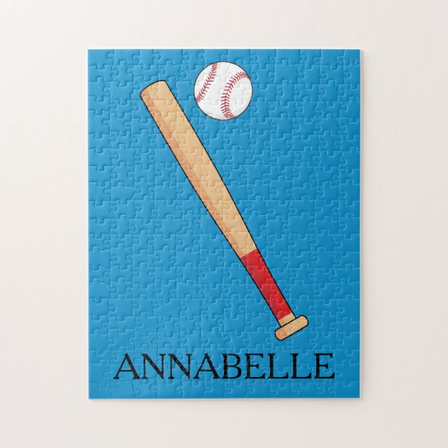 Baseball Bat with Ball Pattern Jigsaw Puzzle (Vertical)